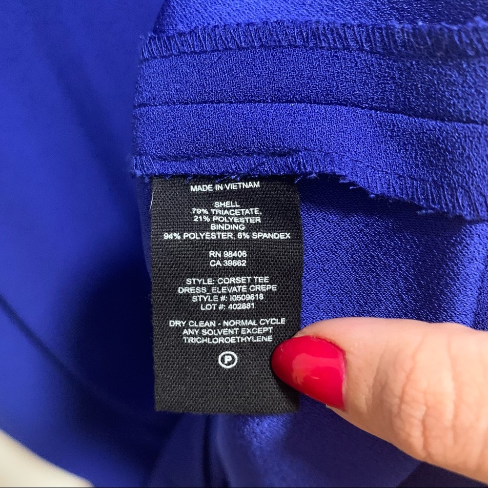 Theory Corset Tee Dress Elevate Crepe In Cobalt - Picture 6 of 6